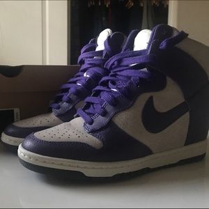 Nike Dunk Sky Hi, wedge, purple, gray. 7.5